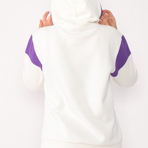 CM Fashion Women hoodie Long Sleeve with pockets color white purple - Picture 2 of 4